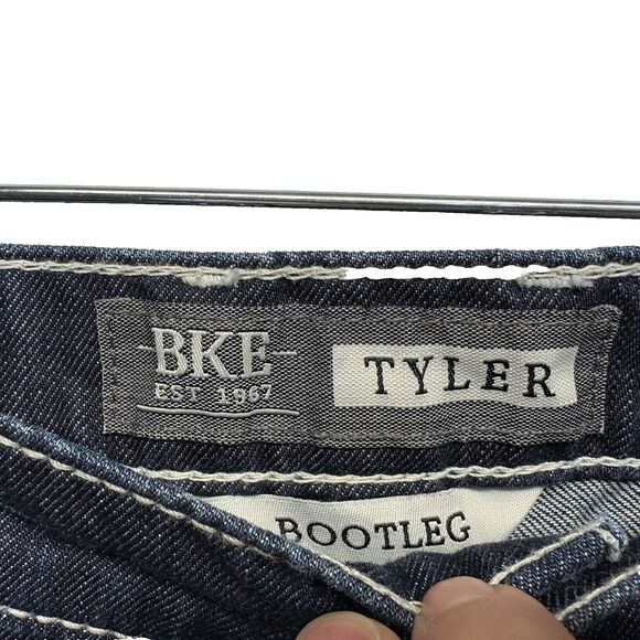 BKE Men's Bootcut Jeans - Dark Blue - Picture 6 of 8